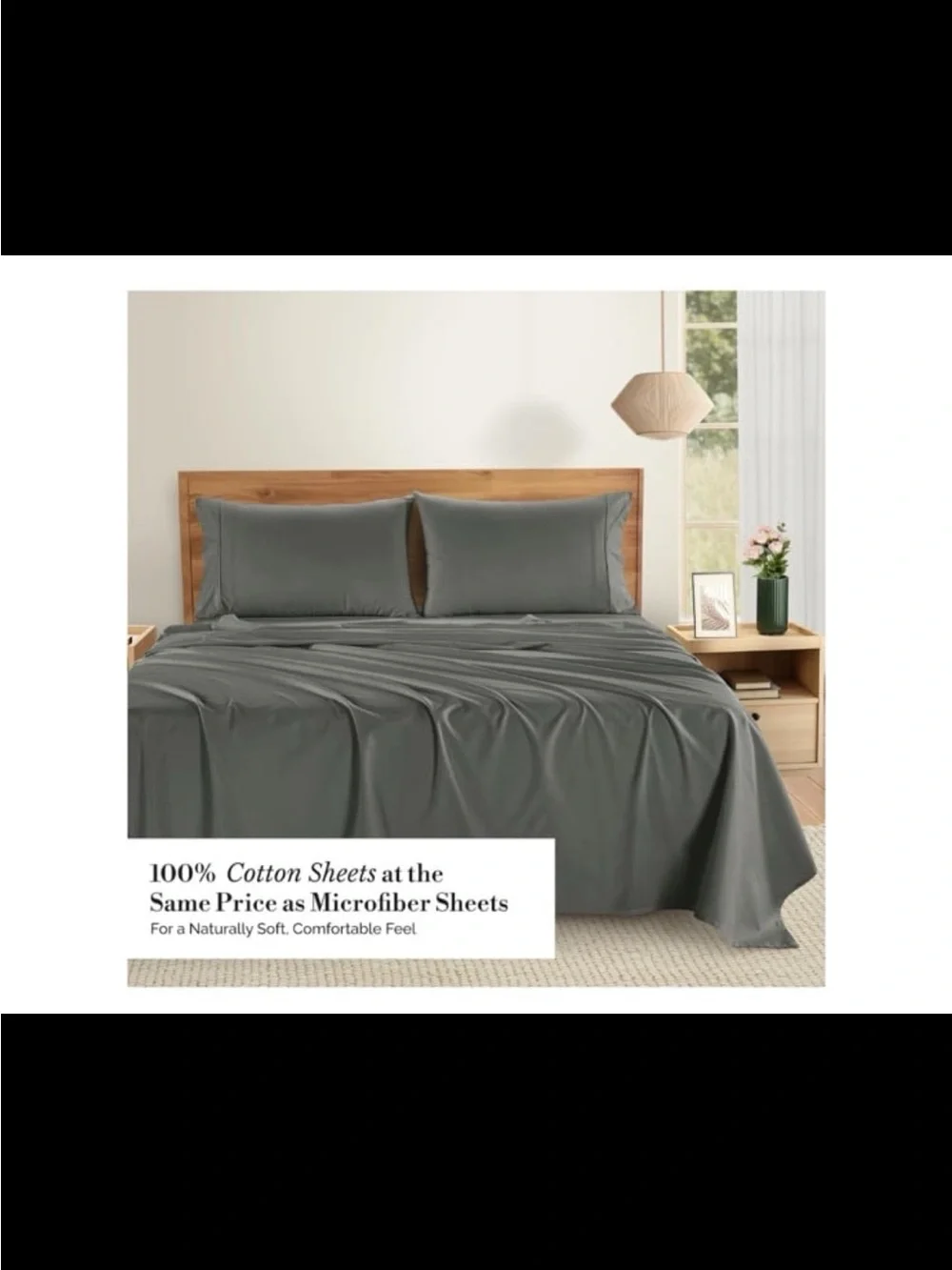 100% Cotton 4-Piece Twin XL Sheet Set in Gray